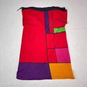 Vtg 80s LIOLA Colorblock Dress / Sz 46 Made in Italy / Mondrian Avant Garde